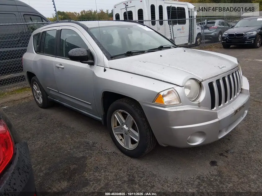 JEEP COMPASS 2010, VIN 1J4NF4FB8AD601648