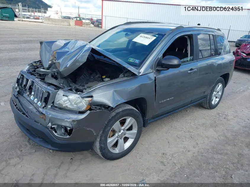 2012 JEEP COMPASS VIN 1C4NJDEB0CD624351 — фото 2