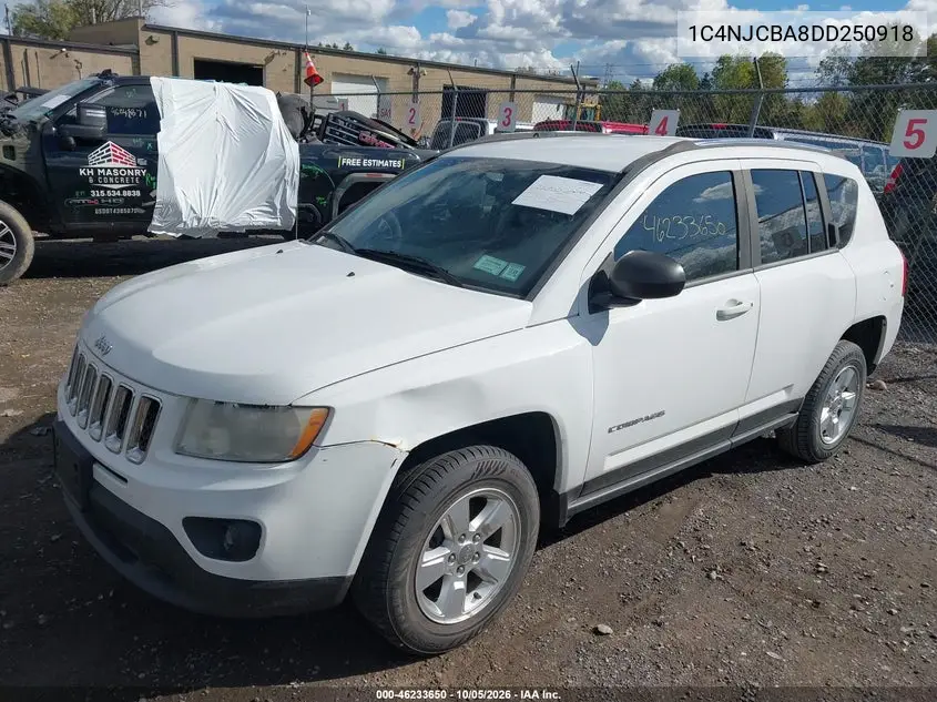 2013 JEEP COMPASS VIN 1C4NJCBA8DD250918 — фото 2
