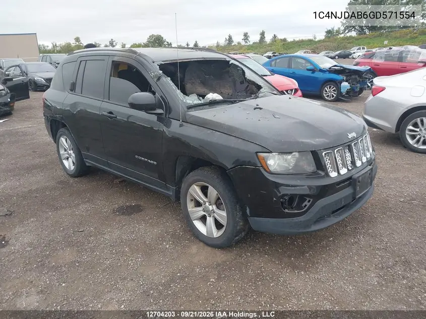 JEEP COMPASS 2016, VIN 1C4NJDAB6GD571554