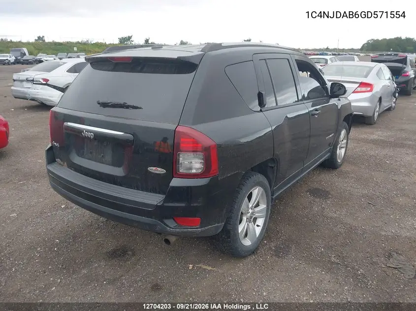 2016 JEEP COMPASS VIN 1C4NJDAB6GD571554 — фото 4