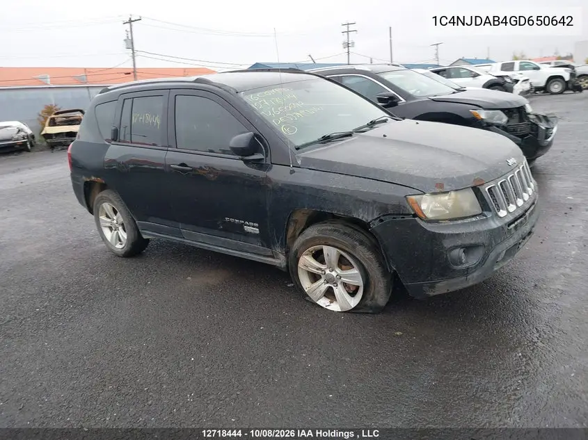 JEEP COMPASS 2016, VIN 1C4NJDAB4GD650642