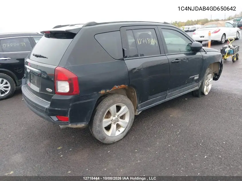 2016 JEEP COMPASS VIN 1C4NJDAB4GD650642 — фото 4