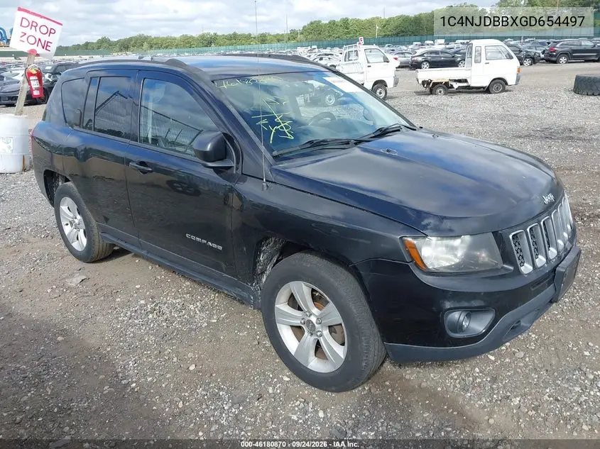 JEEP COMPASS 2016, VIN 1C4NJDBBXGD654497