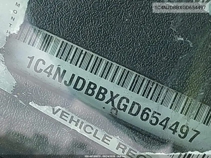 2016 JEEP COMPASS VIN 1C4NJDBBXGD654497 — фото 12