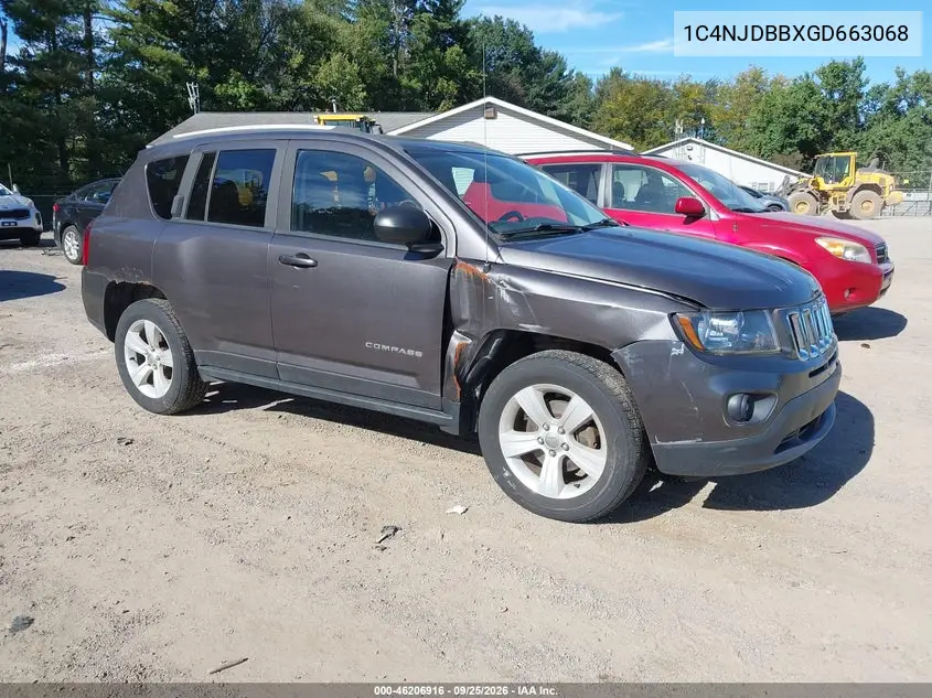 JEEP COMPASS 2016, VIN 1C4NJDBBXGD663068
