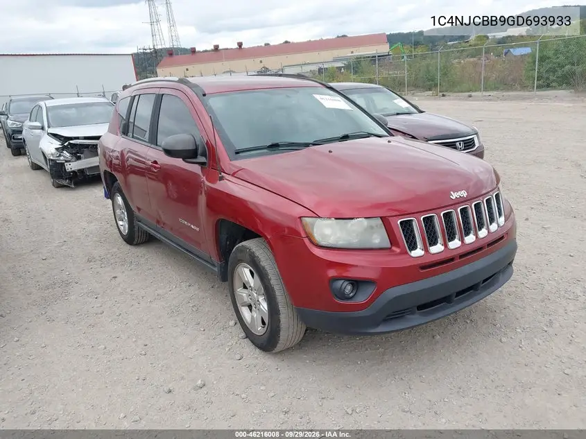 JEEP COMPASS 2016, VIN 1C4NJCBB9GD693933