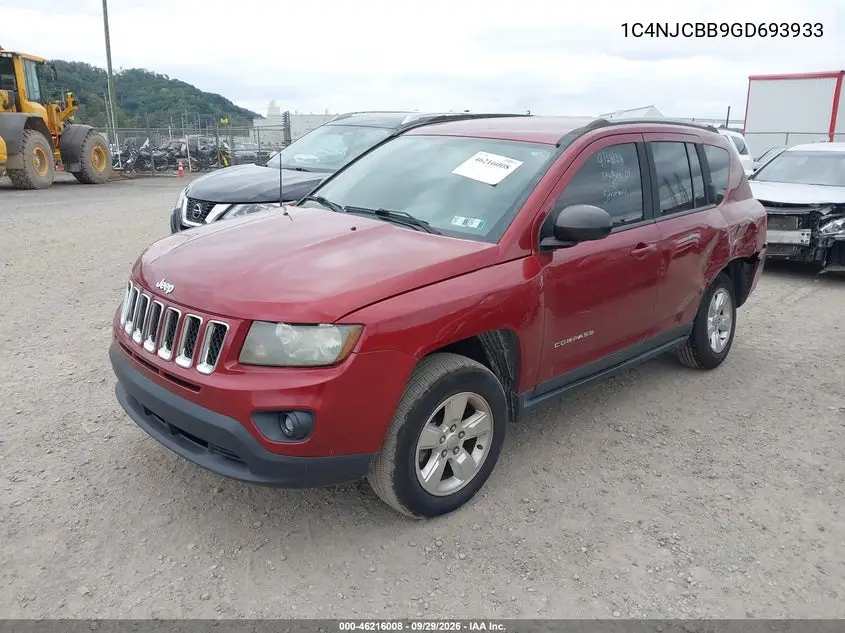 2016 JEEP COMPASS VIN 1C4NJCBB9GD693933 — фото 2