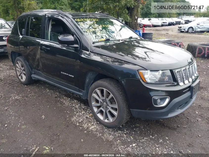 JEEP COMPASS 2016, VIN 1C4NJDEB6GD572147