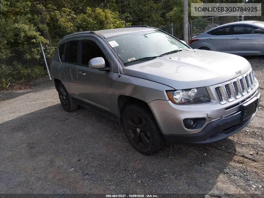 JEEP COMPASS 2016, VIN 1C4NJDEB3GD784925