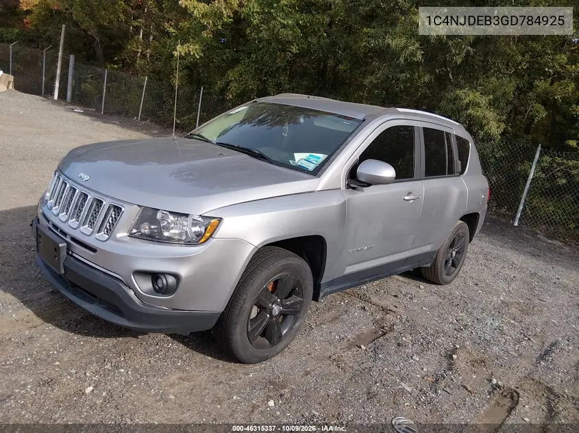 2016 JEEP COMPASS VIN 1C4NJDEB3GD784925 — фото 2