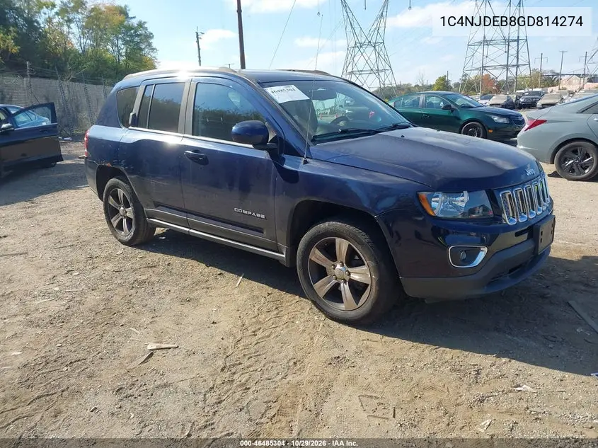 JEEP COMPASS 2016, VIN 1C4NJDEB8GD814274