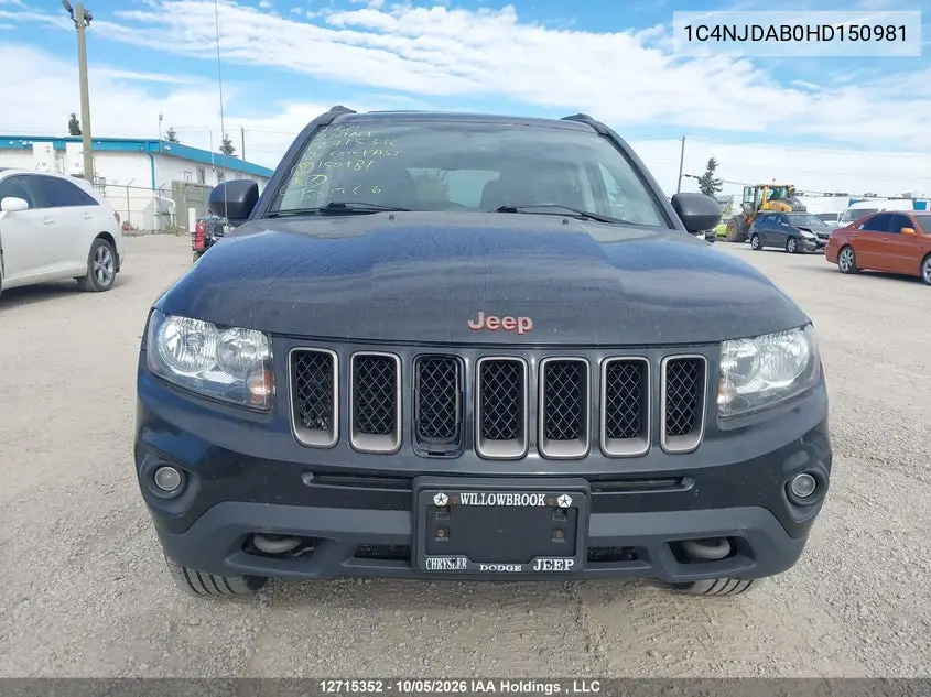 2017 JEEP COMPASS VIN 1C4NJDAB0HD150981 — фото 13