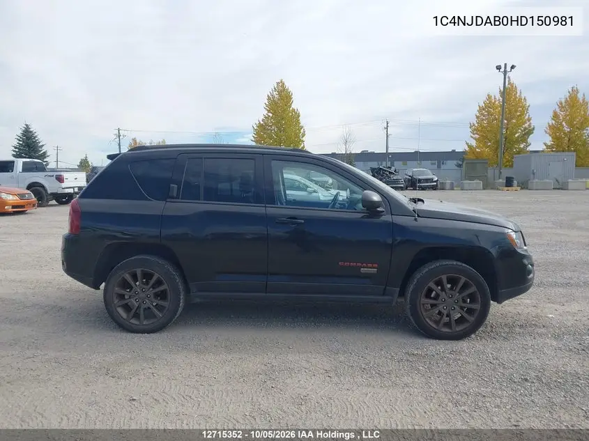 2017 JEEP COMPASS VIN 1C4NJDAB0HD150981 — фото 14