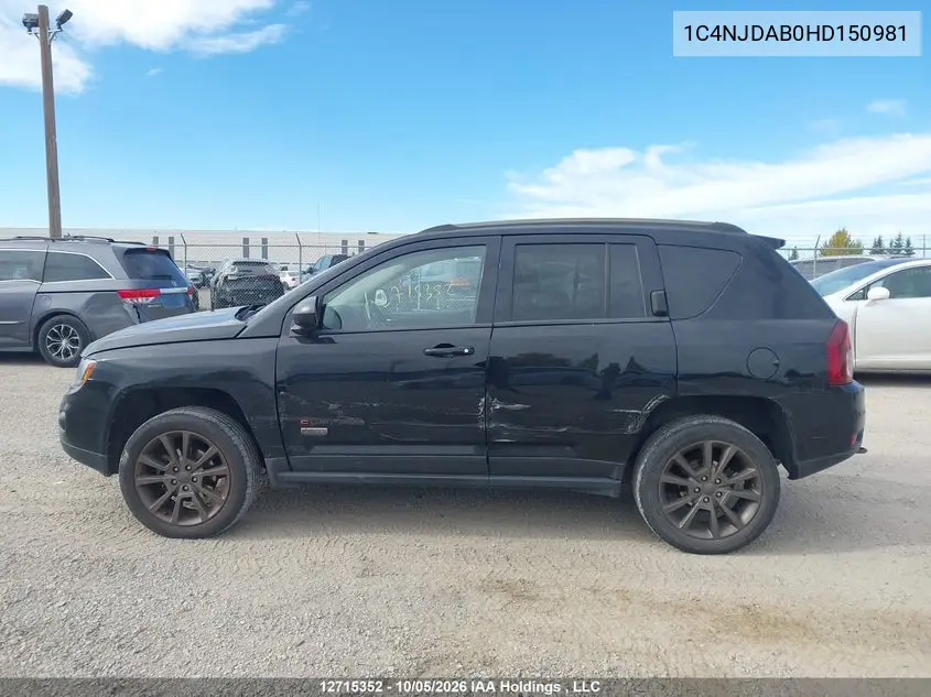 2017 JEEP COMPASS VIN 1C4NJDAB0HD150981 — фото 15