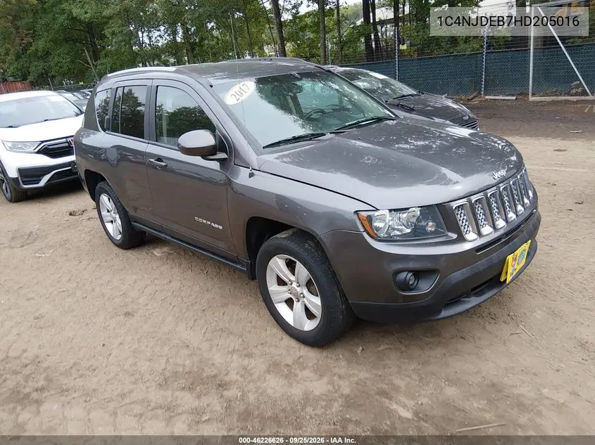 JEEP COMPASS 2017, VIN 1C4NJDEB7HD205016