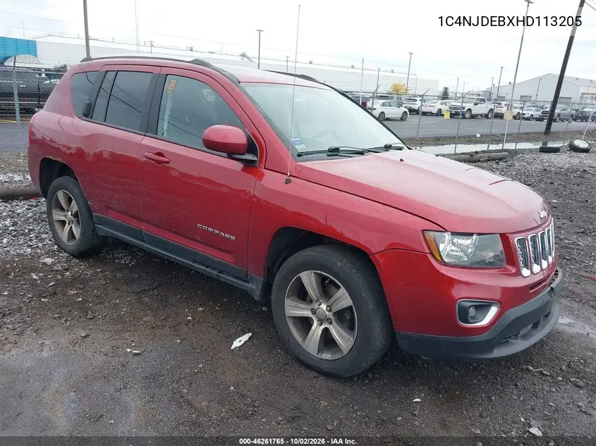 JEEP COMPASS 2017, VIN 1C4NJDEBXHD113205