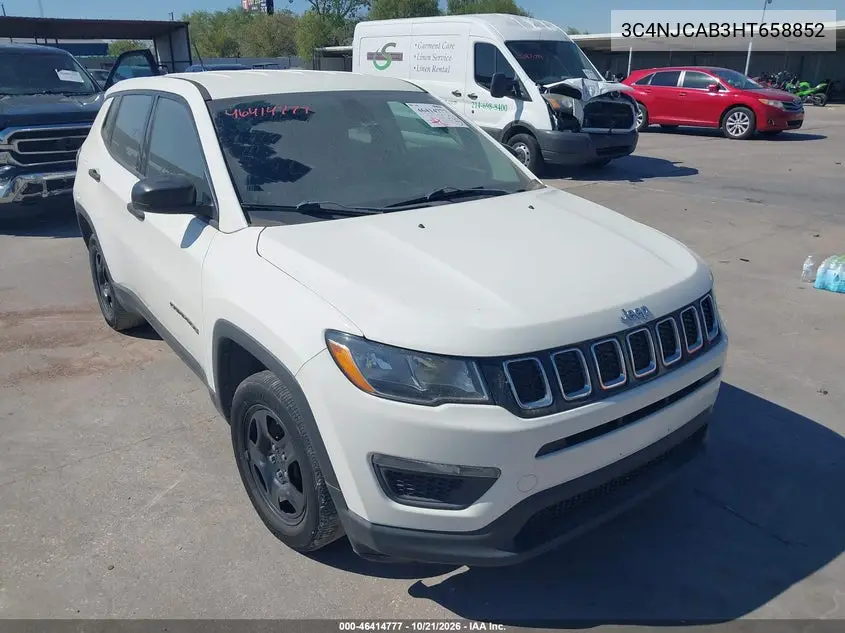 JEEP COMPASS 2017, VIN 3C4NJCAB3HT658852