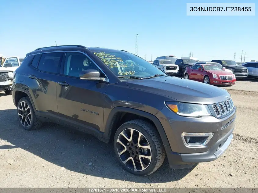 JEEP COMPASS 2018, VIN 3C4NJDCB7JT238455