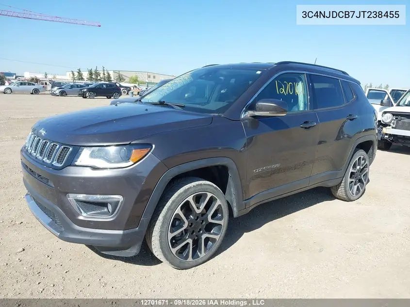 2018 JEEP COMPASS VIN 3C4NJDCB7JT238455 — фото 2