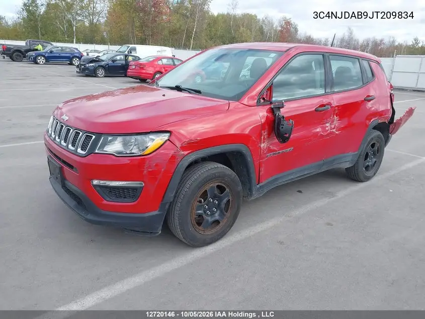 2018 JEEP COMPASS VIN 3C4NJDAB9JT209834 — фото 2