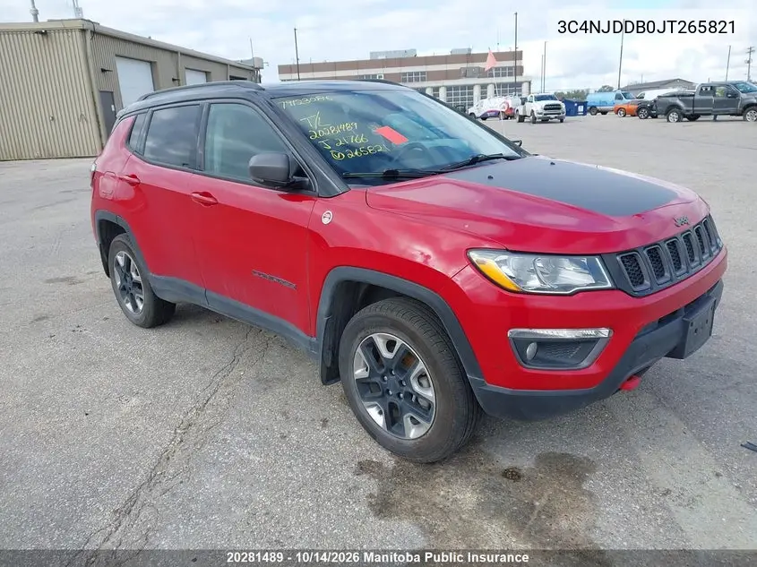 JEEP COMPASS 2018, VIN 3C4NJDDB0JT265821