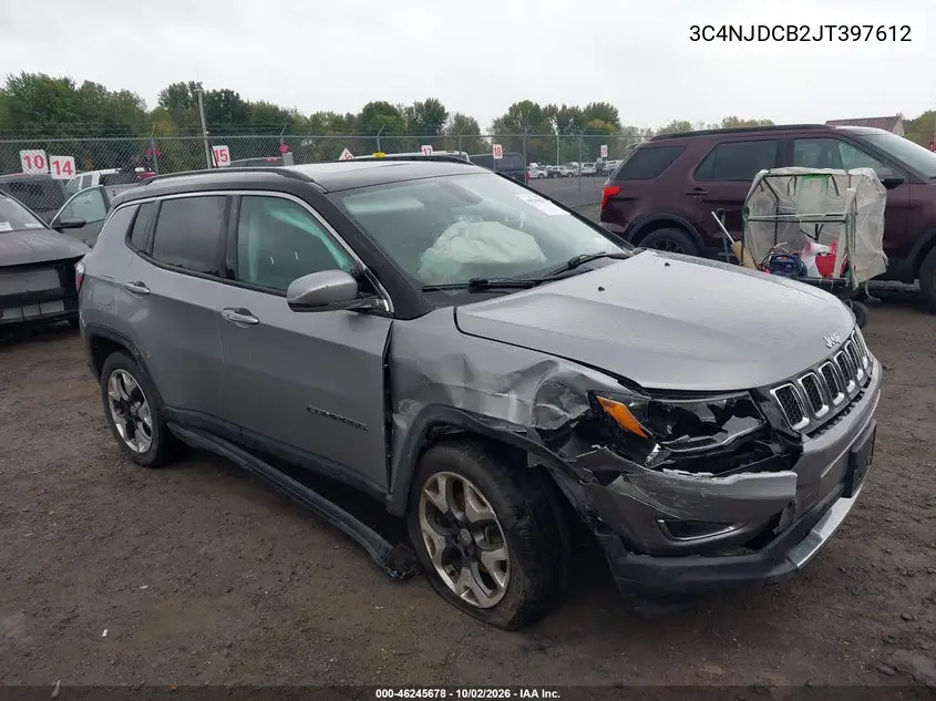 JEEP COMPASS 2018, VIN 3C4NJDCB2JT397612
