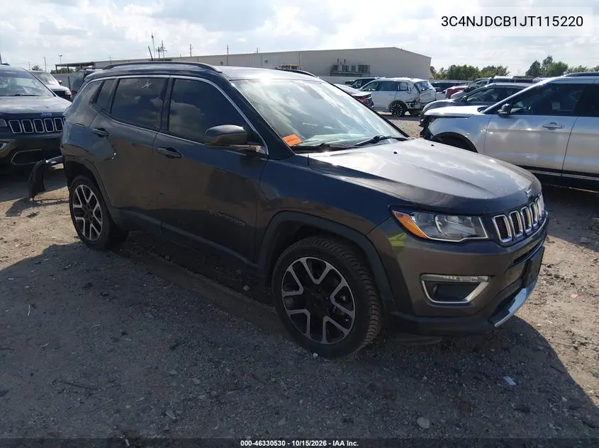 JEEP COMPASS 2018, VIN 3C4NJDCB1JT115220