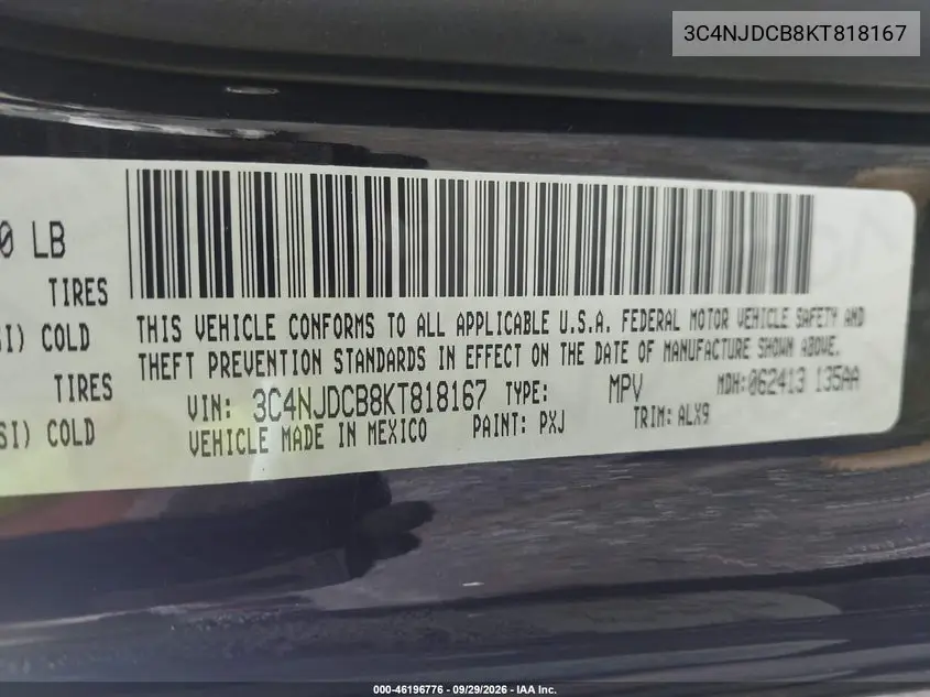 2019 JEEP COMPASS VIN 3C4NJDCB8KT818167 — фото 9
