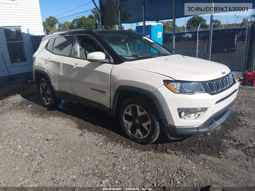 JEEP COMPASS 2019, VIN 3C4NJDCB9KT630001