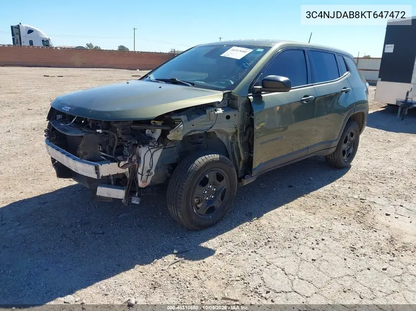 2019 JEEP COMPASS VIN 3C4NJDAB8KT647472 — фото 2