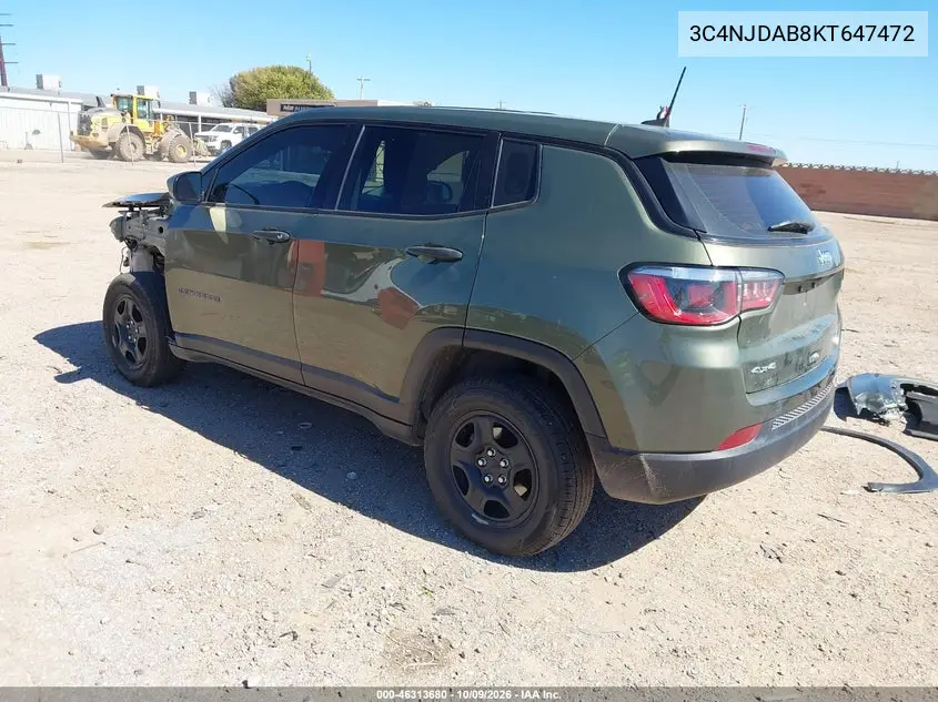 2019 JEEP COMPASS VIN 3C4NJDAB8KT647472 — фото 3