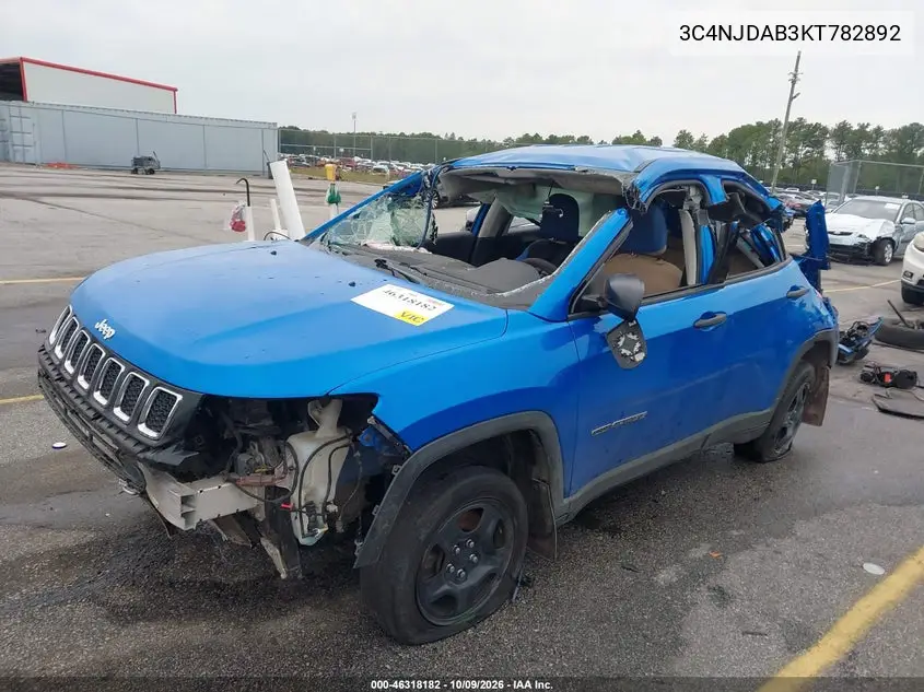 2019 JEEP COMPASS VIN 3C4NJDAB3KT782892 — фото 2