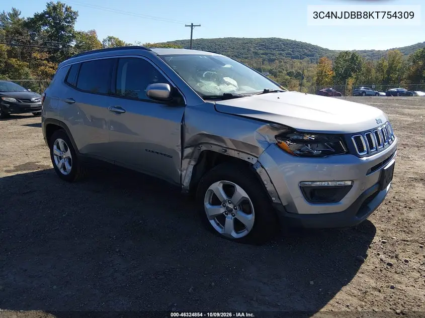 JEEP COMPASS 2019, VIN 3C4NJDBB8KT754309