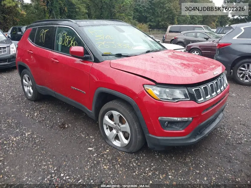 JEEP COMPASS 2019, VIN 3C4NJDBB5KT602326