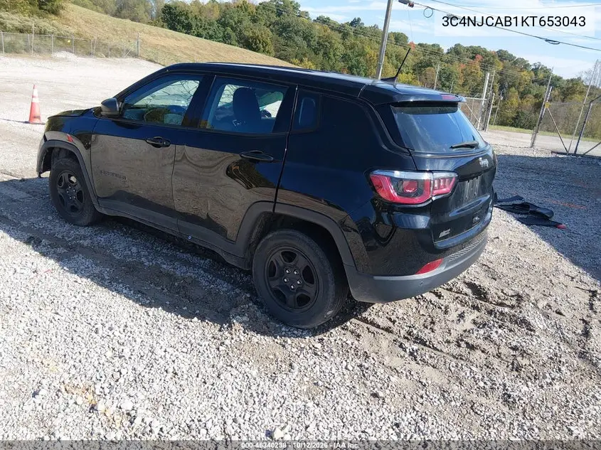2019 JEEP COMPASS VIN 3C4NJCAB1KT653043 — фото 3