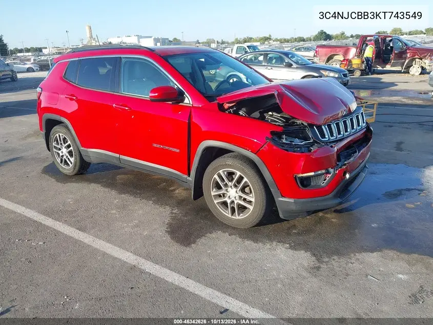 JEEP COMPASS 2019, VIN 3C4NJCBB3KT743549