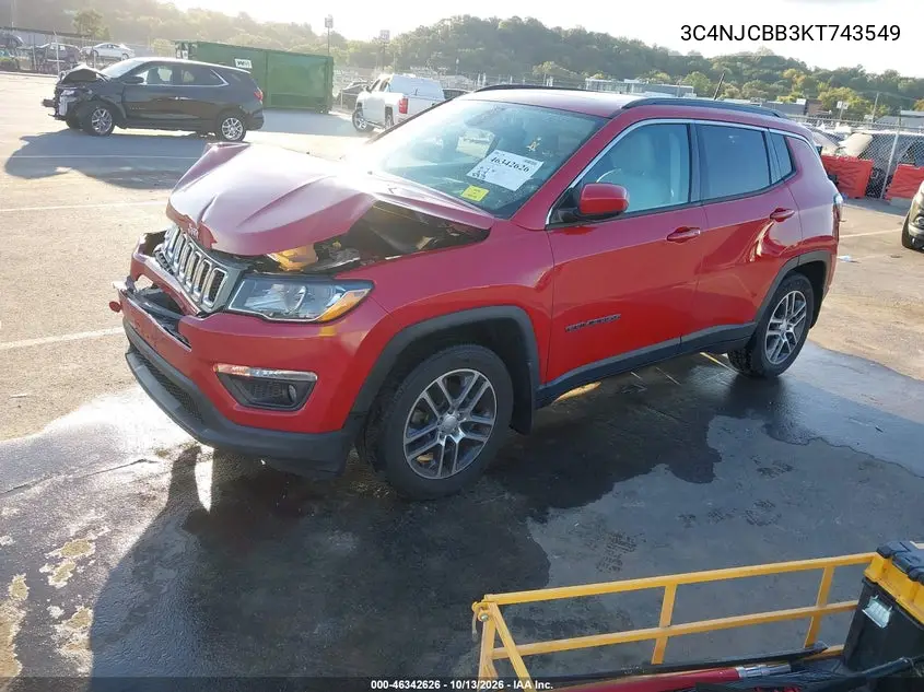 2019 JEEP COMPASS VIN 3C4NJCBB3KT743549 — фото 2