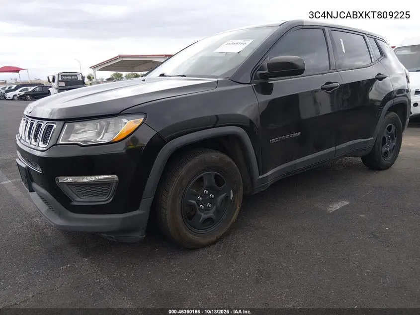 2019 JEEP COMPASS VIN 3C4NJCABXKT809225 — фото 2
