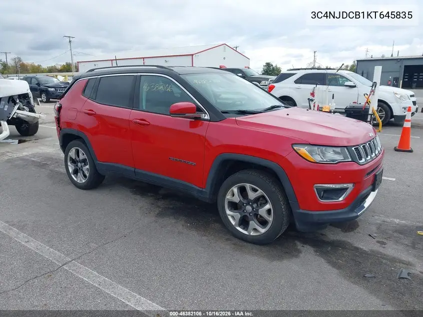 JEEP COMPASS 2019, VIN 3C4NJDCB1KT645835