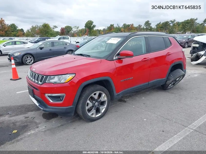 2019 JEEP COMPASS VIN 3C4NJDCB1KT645835 — фото 2