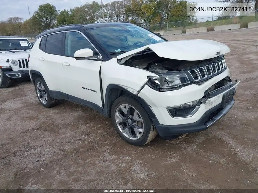 JEEP COMPASS 2019, VIN 3C4NJDCB2KT827415