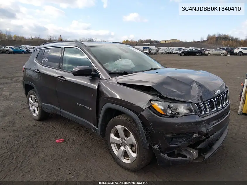 JEEP COMPASS 2019, VIN 3C4NJDBB0KT840410