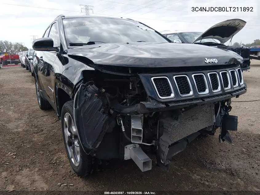 JEEP COMPASS 2020, VIN 3C4NJDCB0LT211892