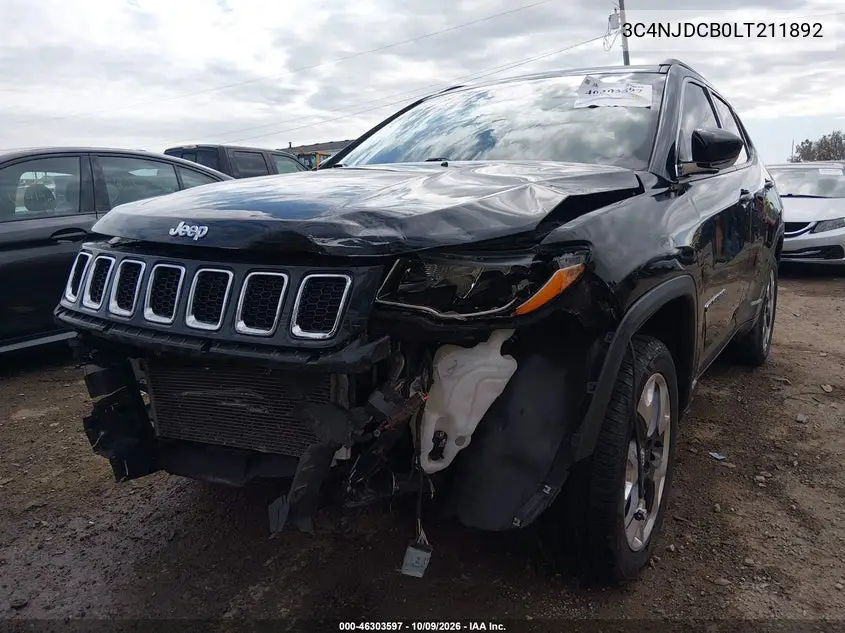 2020 JEEP COMPASS VIN 3C4NJDCB0LT211892 — фото 2