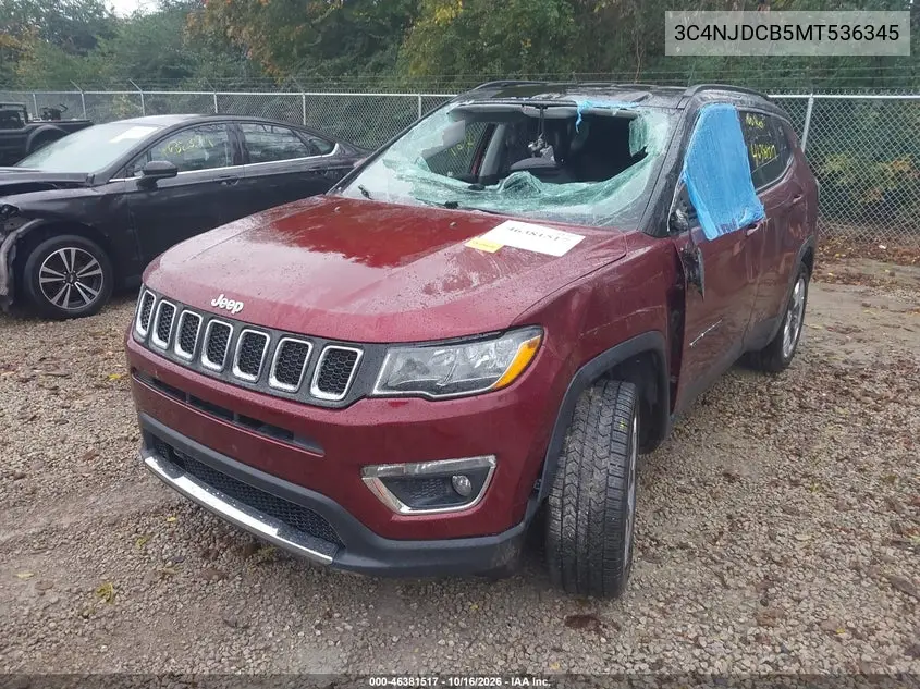 2021 JEEP COMPASS VIN 3C4NJDCB5MT536345 — фото 2