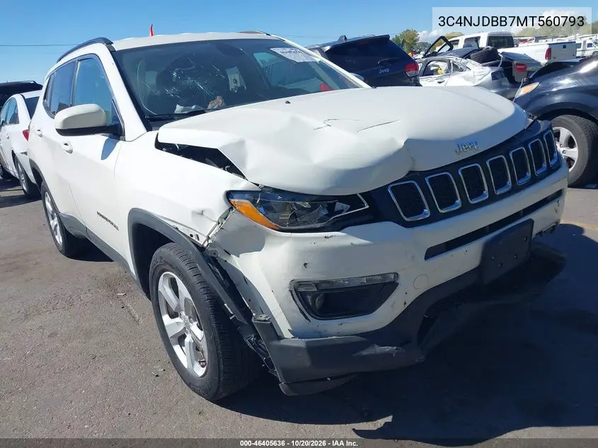 JEEP COMPASS 2021, VIN 3C4NJDBB7MT560793