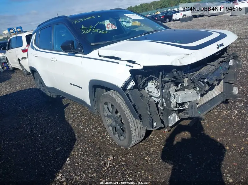JEEP COMPASS 2022, VIN 3C4NJDBB4NT194616