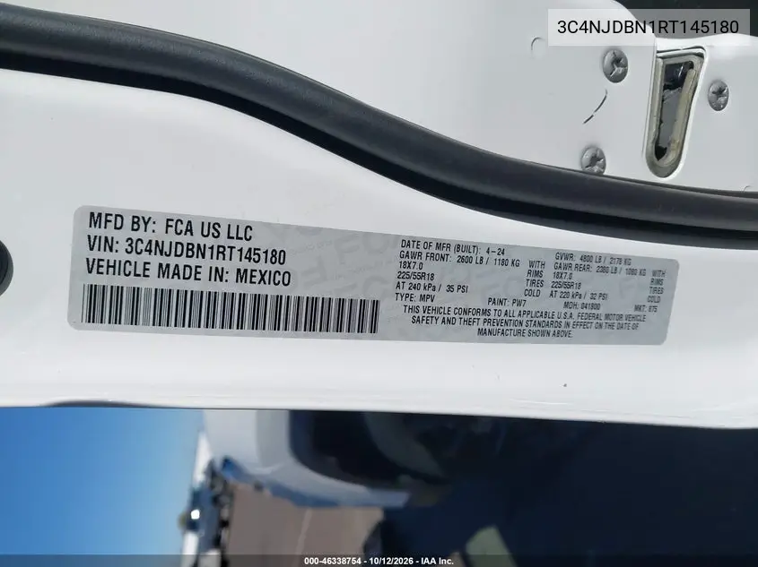 2024 JEEP COMPASS VIN 3C4NJDBN1RT145180 — фото 9