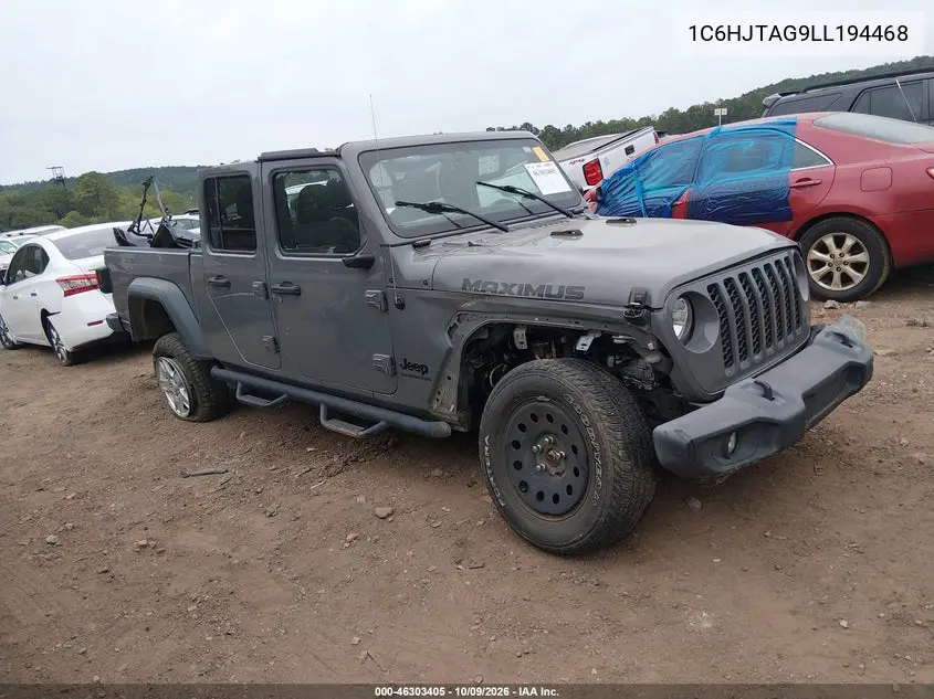 JEEP GLADIATOR 2020, VIN 1C6HJTAG9LL194468